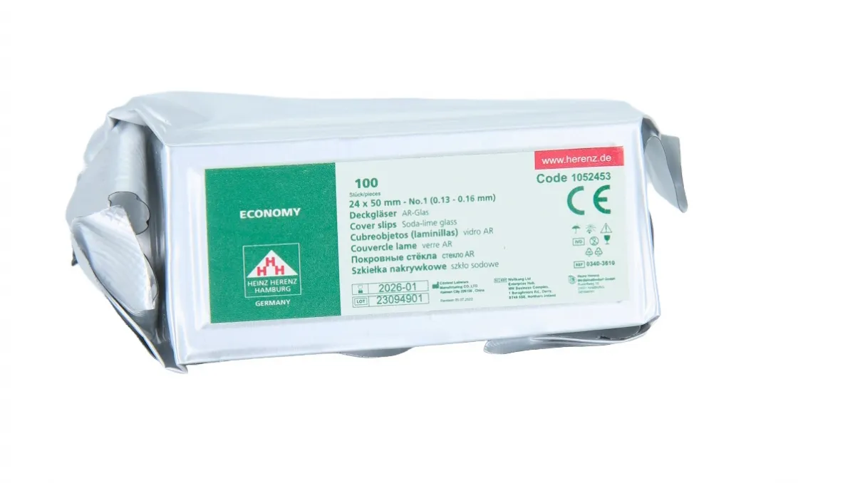 Heinz Herenz Medizinbedarf GmbH Deckgläser für die Mikroskopie geschliffen (100 Stück) 24 x 60 mm 1052454