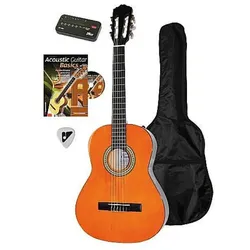 Voggenreiter Konzert Gitarrenset (Konzertgitarre, Ahorn, Linde, Neusilber), Gitarre, Braun
