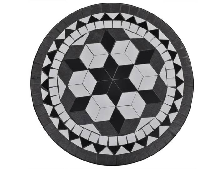 BET Table de bistro Noir et blanc 60 cm Mosaïque BET9472646006943