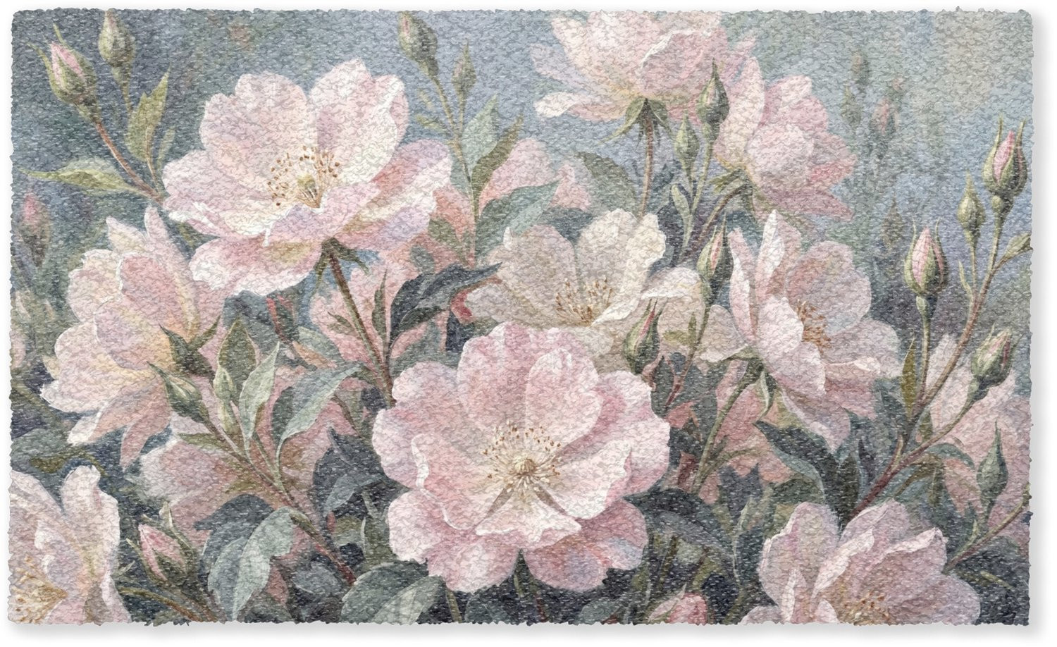 MuchoWow Deurmat Rozen Illustratie - Roze - B/D: 150 x 90 cm