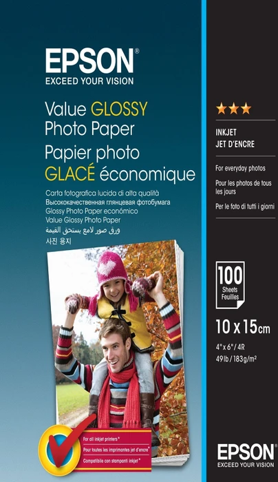 EPSON Value Glossy Photo Paper 10x15cm 100 Blatt