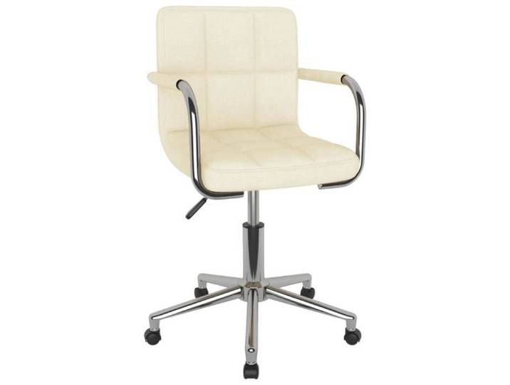 Moderne-desgin Chaise à dîner pivotante Crème Tissu Chez JILL FR1656