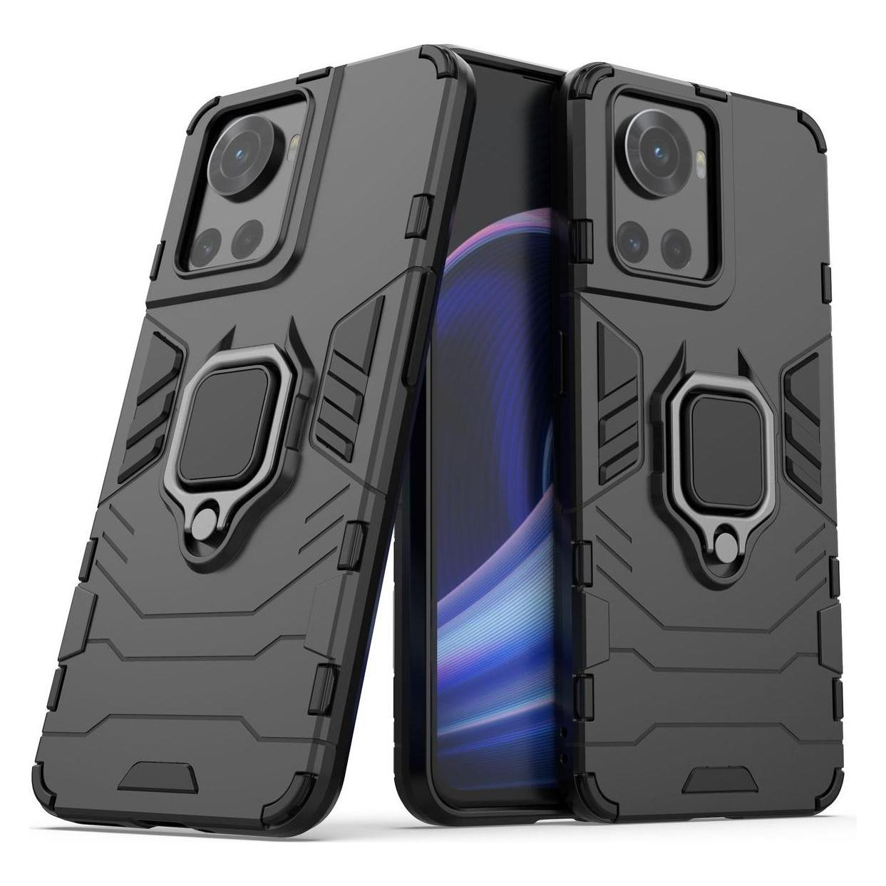 Hurtel Ring Armor gepanzerte Hybrid-Hülle + magnetischer Halter für OnePlus Ace schwarz (OnePlus Ace) (1404978613)