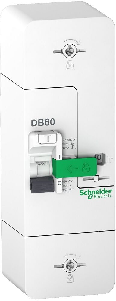 Disjoncteur de branchement RESI9 DB60 1P+N 500 mA 15 / 30 / 45 A SCHNEIDER ELECTRIC R9FT645