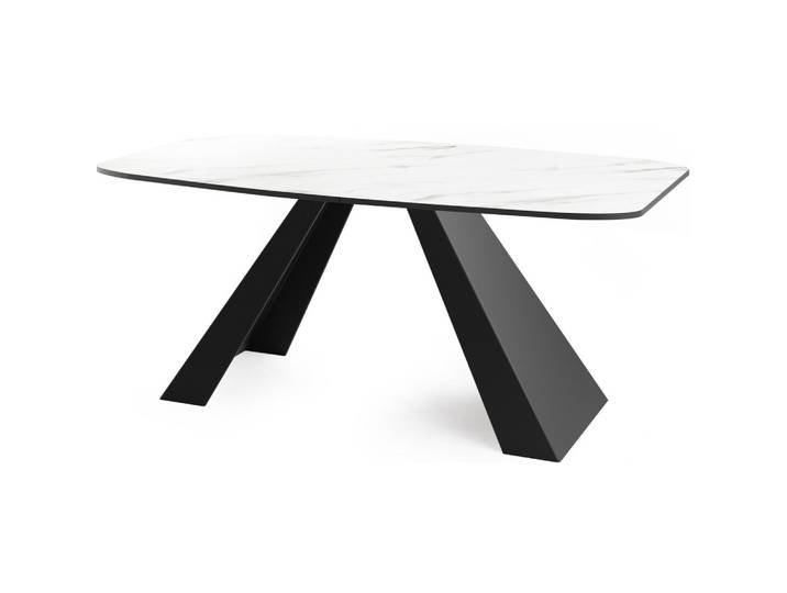 ESSTISCH Monte rechteckig ausziehbar, Marmor Weiß 160-200/80/76 cm