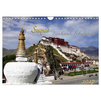 Stupas – Buddhistische Sakralbauten 2027 (Wandkalender 2027 DIN A4 quer), CALVENDO Monatskalender