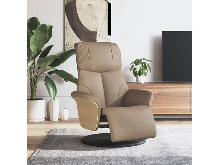 vidaXL Relaxsessel mit Fußteil Cappuccino Kunstleder