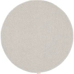 TEPGO Wollteppich Yazd hellgrau 160x160 cm rund