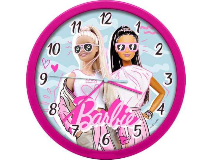 Barbie KL87045 wandklok, gekleurd, 25 cm