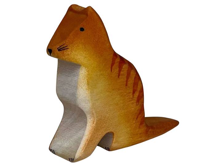 Holztier Katze, handgefertigt, 6 x 7 x 2 cm