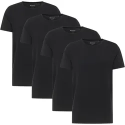 MUSTANG Herren T-Shirts, 4er Pack - Allen, Baumwolle, Single Jersey, Rundhals Schwarz / 4XL
