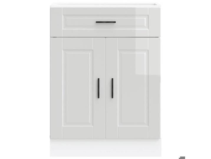 Caisson de cuisine Blanc - LEMON® Armoire de cuisine - Armoire à vitrine - Porto - Blanc brillant - Bois ingénierie 421 - Soldes
