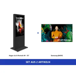 Hagor vis-it Bundle Samsung QH55C - Indoorstele Portrait 55 Zoll - 4K UHD - 700 ...