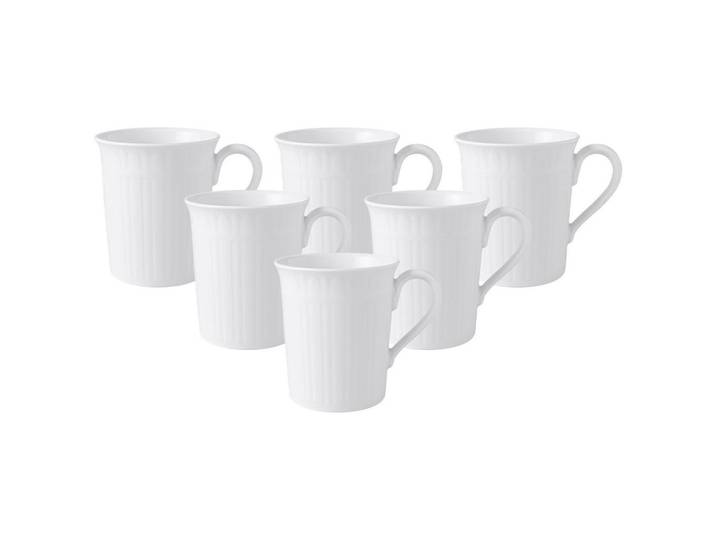 Villeroy & Boch Kaffeebecher Cellini weiß 300 ml 6er Set, Weiß, Keramik, Geschirr, Tassen, Kaffeebecher