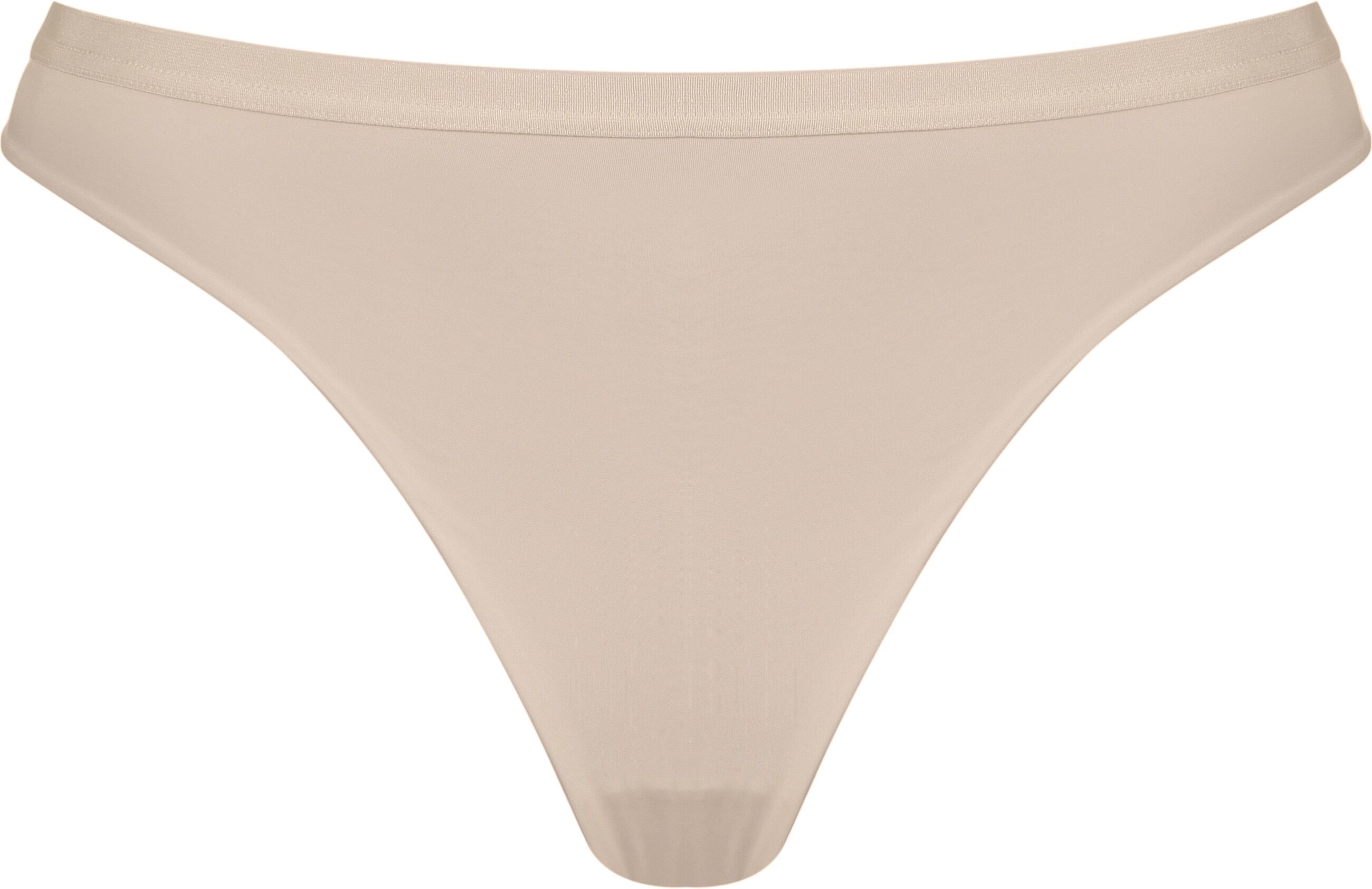 Stringtanga NATURANA "The Thursday", Damen, Gr. 38, 1 Stk., beige (light beige), Obermaterial: 76% Polyamid, 24% Elasthan, unifarben, Unterhosen Stringtanga, feminin, elastisch, bequem, eng, weich