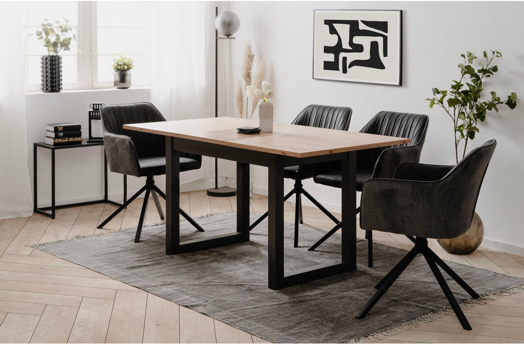 Borough Wharf Alduina Extendable Rectangular Dining Table Artisan oak 75cm H x 120cm L x 80cm W