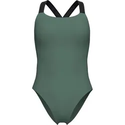 ARENA Damen Badeanzug W ELASTIC SOLID SWIMSUIT, Größe L in Grün Grün