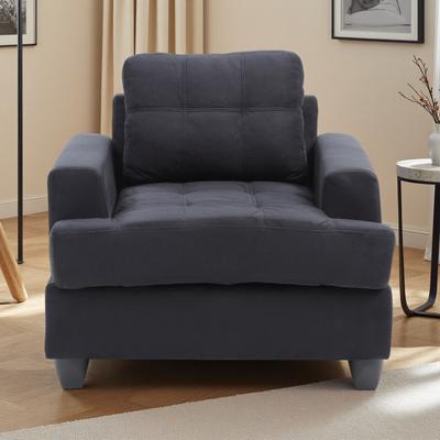 ZWYO HOSIMU "38""W Upholstered Accent Chair Durable Construction Living Room Bedroom Reading Corner Deep Seat Elegant Design"