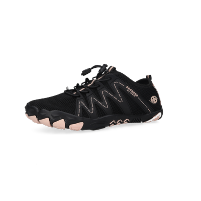 Barfußschuh DOCKERS BY GERLI, Damen, Gr. 38, Textil, schwarz (schwarz, rosa), Synthetik, Textil, Schuhe Barfußschuh, Sneaker, Slipper, Freizeitschuh mit bequemen Vorfußbereich