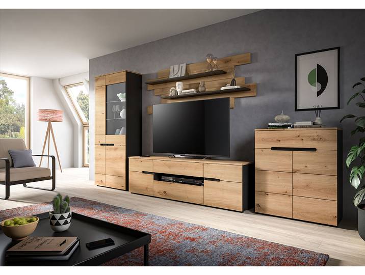 Vitrine Canu 190 x 80 x 37cm Bois/Gris