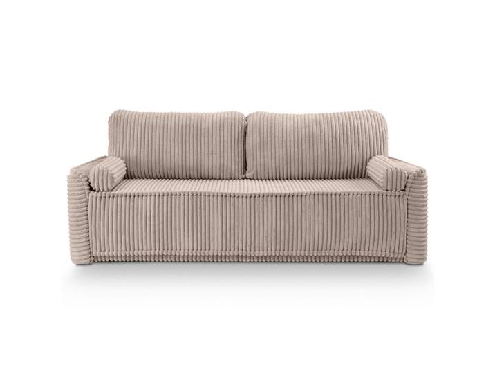 Mid.you Schlafsofa Grubs, Greige, Kunststoff, 2-Sitzer, Füllung: Polyurethan (PUR),Polyurethan (Pur), 225x96x93 cm, Made in EU, FSC Mix, Wohnzimmer, Sofas & Couches, Schlafsofas, Schlafsofas mit Bettkasten