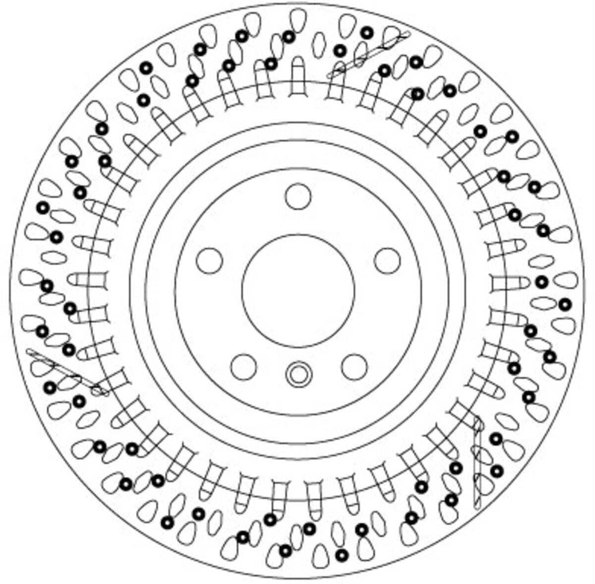 Bremsscheibe TRW DF6835S hinten, perforiert, geschlitzt, 1 Stück