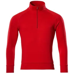 MASCOT Herren Nantes Sweatshirt mit kurzem Reißverschluss CROSSOVER Verkehrsrot 3XL - 50611-971-202-3XL - Verkehrsrot