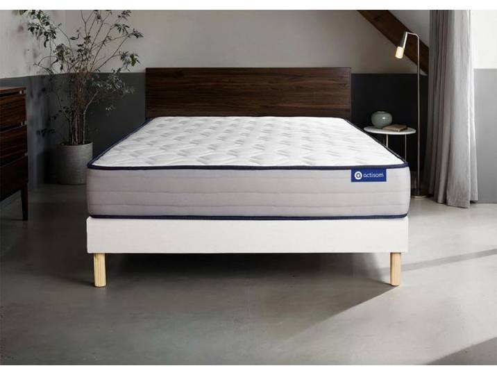 Ensemble Matelas Sommier 160x220 cm - Actiflex Form - Sommier Kit Blanc