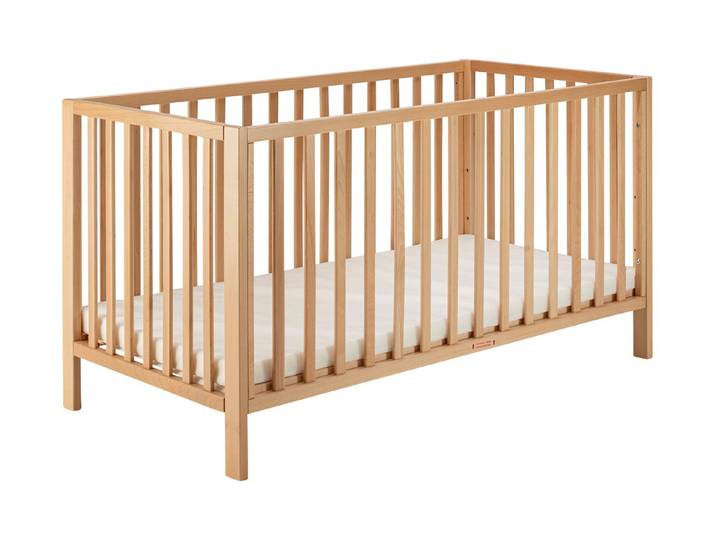 Schardt Babybett Gitterbett 70x140cm Mika, Buche massiv, naturfarben lackiert