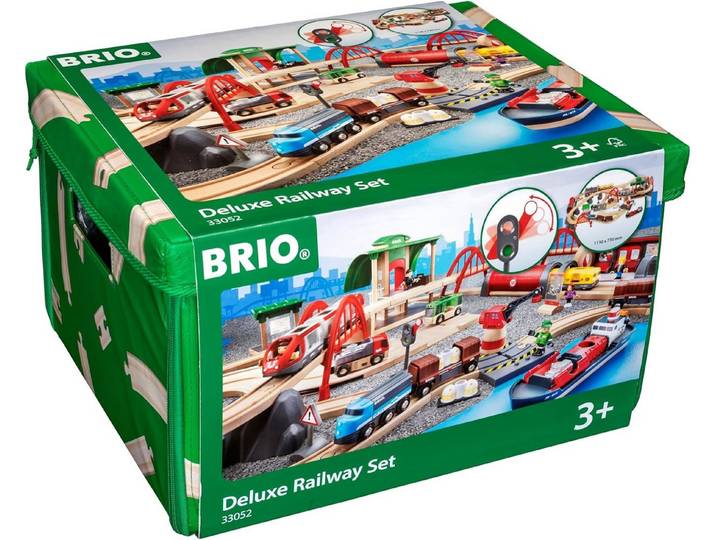 Ravensburger Spielzeugeisenbahn-Schiene BRIO World 33052 Straßen & Schienen Bahn Set Deluxe Eisenbahn 3+