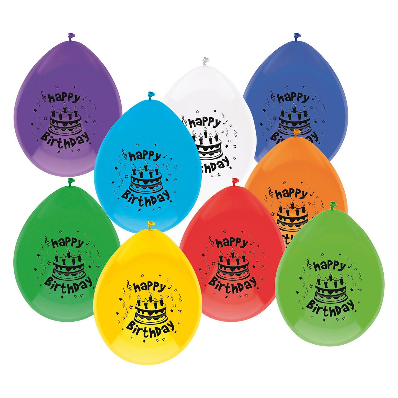 Haza Witbaard Luftballons Happy Birthday, 10ST. (10x) (442112)