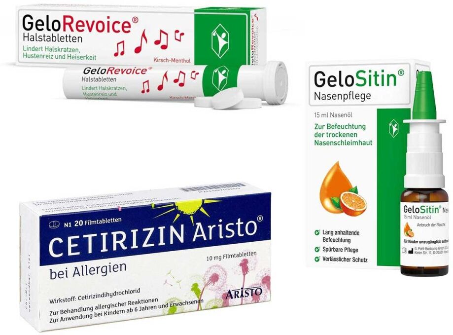 Gelositin Nasenpflege + Gelorevoice + Cetirizintabletten 1Pck