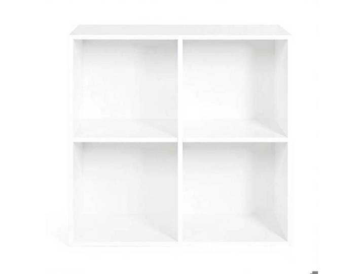 Bibliothèque 4 cases – étagère cube blanche – meuble de rangement compact 60 x 29 5 x 60 cm