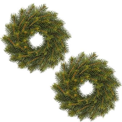 Kunstkranz CREATIV GREEN "Tannenkranz", grün, H:8cm Ø:30cm, Kunststoff, Kunstpflanzen, mit vielen Nadelzweigen, 2er Set