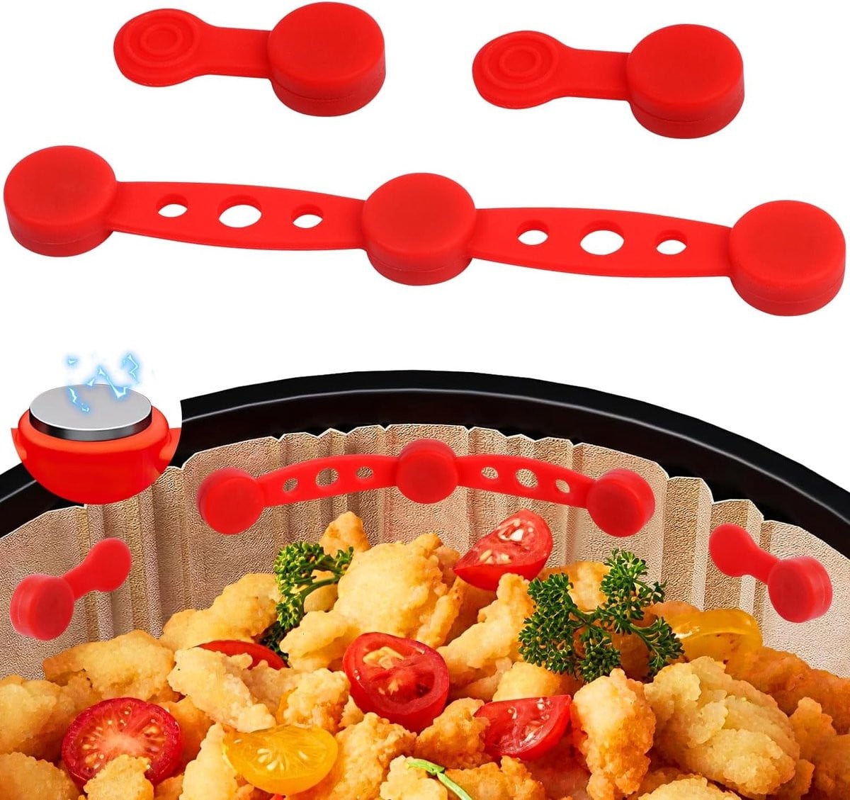 Siliconen Magneten voor Airfryer met Bakpapier en Buckle Set - Keukenaccessoires voor Gezond Koken