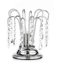 Kristall-Tischleuchte Pioggia Chromfarben max. 6 Watt