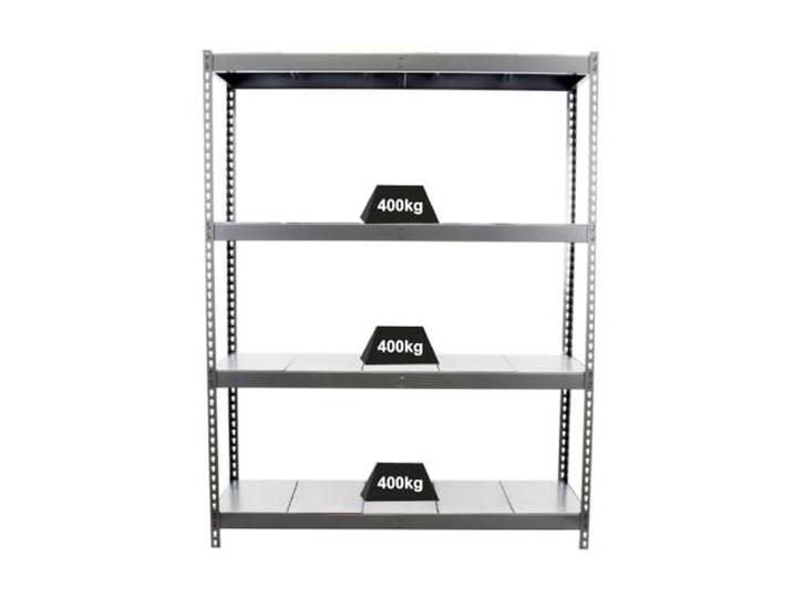 PROREGAL Schwerlastregal Big Metal YETI Four HxBxT 200x180x45cm Fachlast 400kg Grau Regal Standregal Werkstattregal Lagerregal Kellerregal