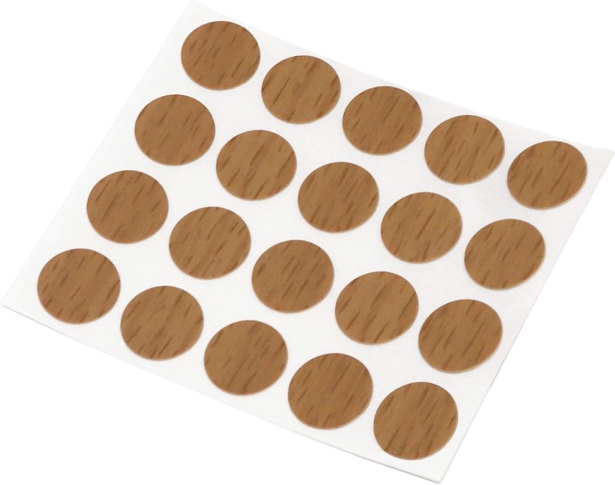 Afdekdoppen Meubels Walnoot - Zelfklevende Pleisters met Decoratieve Structuur - Ø 13 cm