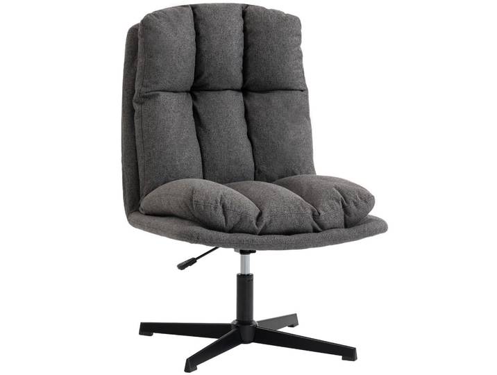Homcom Sessel höhenverstellbar aus Polyester Dunkelgrau, Metall, Füllung: Schaumstoff, 63x102x75 cm, Wohnzimmer, Sessel