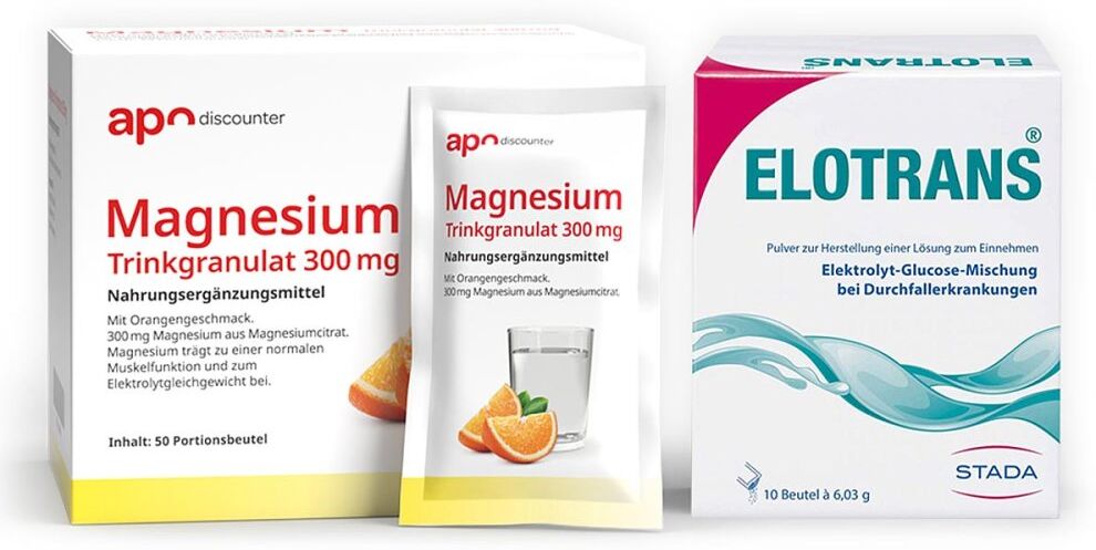 apodiscounter Elektrolyte Sparset – Magnesium Trinkgranulat + Elotrans