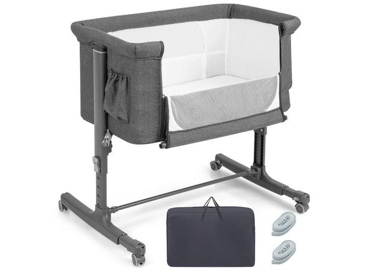 BABYBETT 3 in 1 Beistellbett Grau