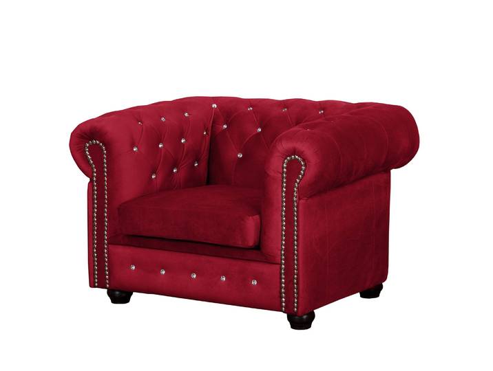 Fauteuil I Rouge/Rouge Tissu 107 x 72 x 88cm