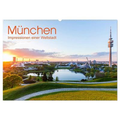 MÜNCHEN Impressionen einer Weltstadt (Wandkalender 2026 DIN A2 quer), CALVENDO Monatskalender