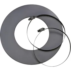 Rosette mit Klemmschellen grau