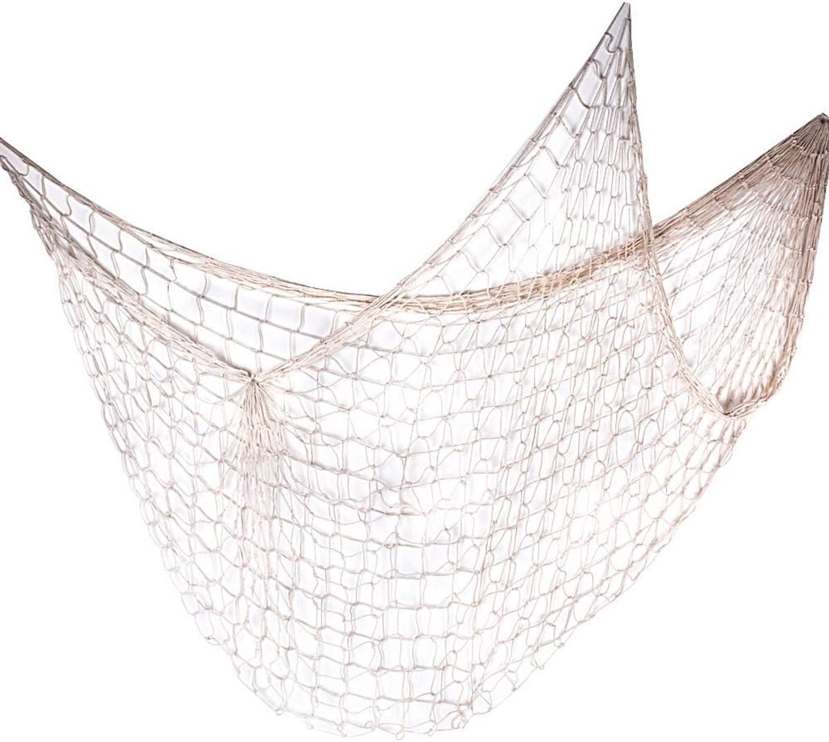 Mediterraans decoratief visnet beige wanddecoratie 1,5 x 2,0 m