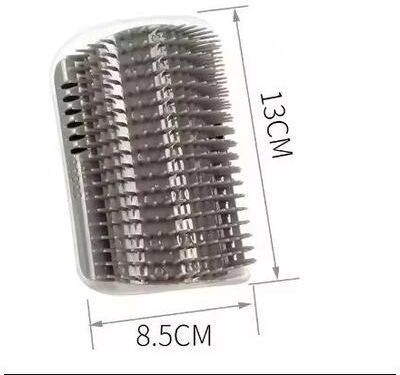 Inspire Select Cat Corner Self Groomer Brush Wall Corner Mounted Massager & Hair Remover For Cats gray
