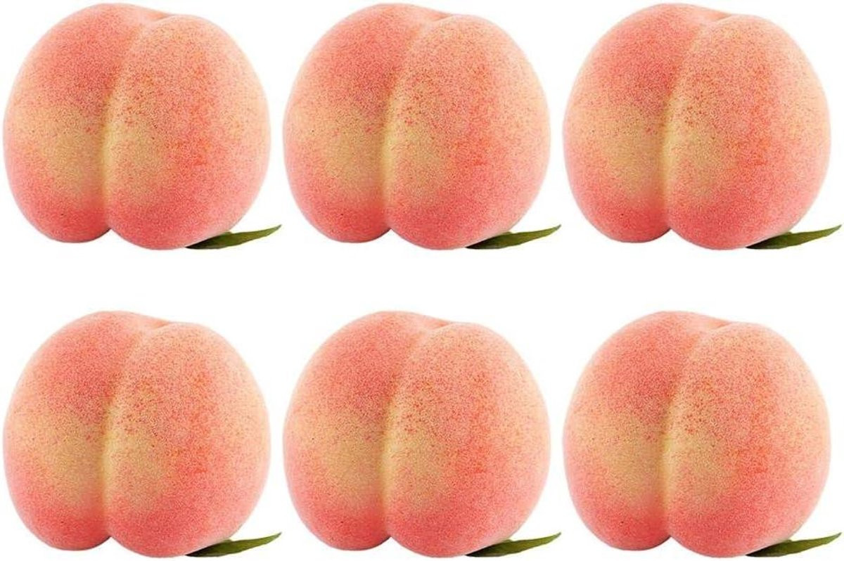 Set van 6 realistische kunstmatige perziken voor decoratie