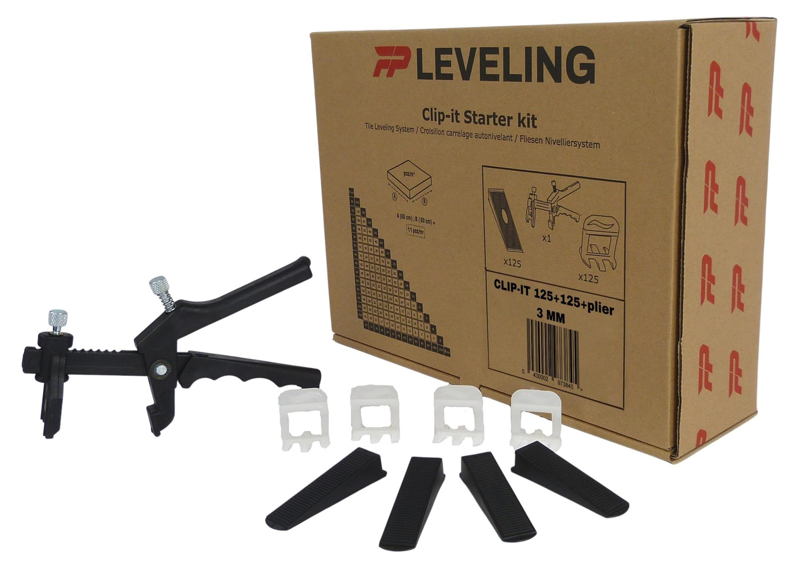 Merkloos Tegel Nivelering Systeem Starter Kit met Clips en Gereedschap