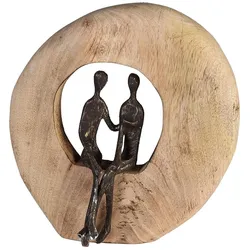 Casablanca by Gilde, Deko Figuren + Skulpturen, Casablanca Skulptur"Paar"Mangoholz/Alu. H.24cm