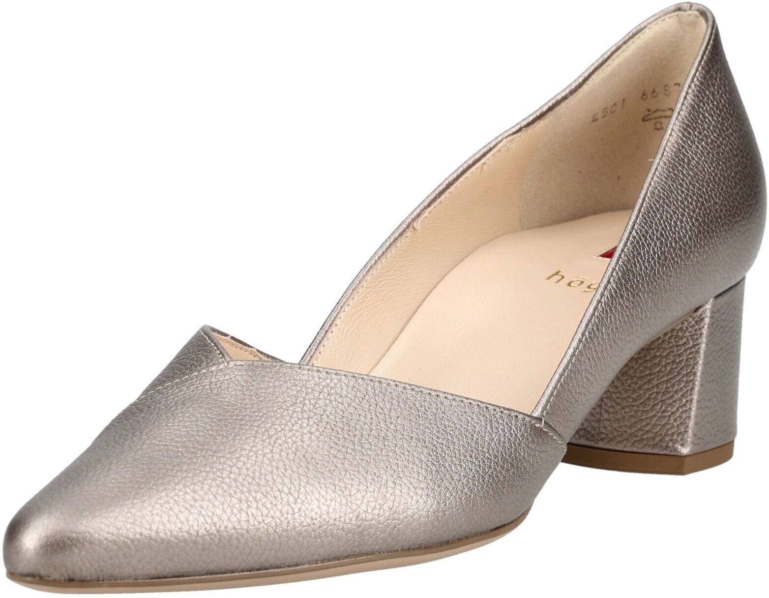 Pumps HÖGL "Högl Pumps Leder", Damen, Gr. 38, Leder, silber, Schuhe Pumps